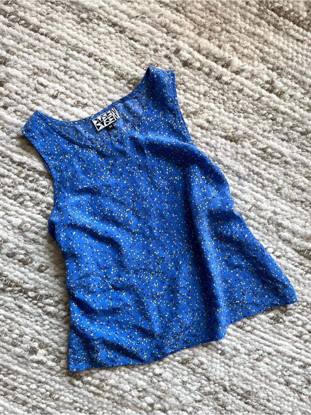 Dusen Dusen 100% Silk Spotted Tank Top